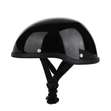 (bright black) Retro Motorcycle Helmet Men's Woman's Half Cover Helmet Electric Bike Riding Helmet Summer Breathable