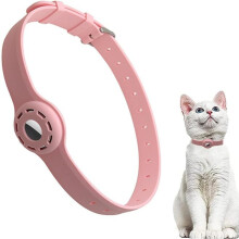 Verstellbares Anti-Würgehalsband für Katzen mit AirTag* | Halsband mit Sicherheitsverschluss | Kompatibel mit Apple AirTag | Silikonband,