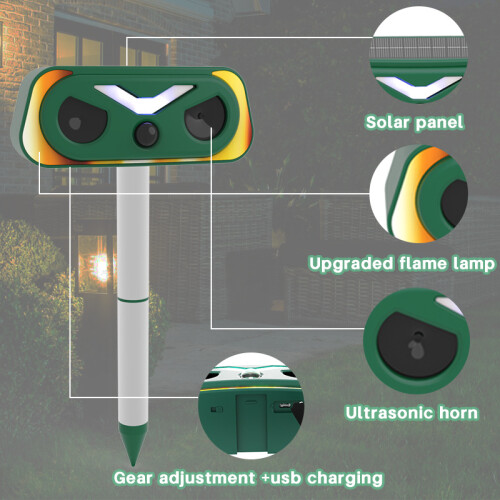 Cat Repellent,Ultrasonic Dual Solar Cat Deterrent 1
