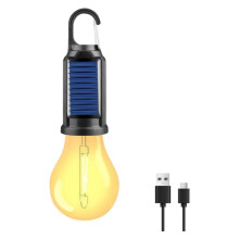 Oplaadbare campinglamp op zonne-energie, draagbare buitenlamp voor kamperen, 3 lichtstanden, IPX4 waterdichte tentlamp voor vissen, wan