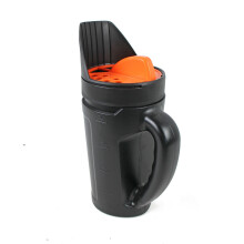 Multifunctionele handstikker - Zoutstrooier voor sneeuw en ijs - Gras- en tuinzaadstrooier - Verstevigd kunststof, 30 cm, zwart/oranje