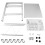Microwave Shelf 3-Tier Extendable Worktop Shelves with 6 Hooks, Kitchen Shelf, Spice Rack White 1