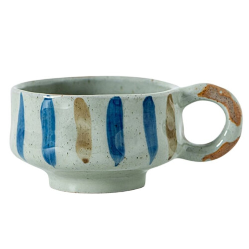 Hand-Painted Retro Graffiti Ceramic Coffee Cups Handmade Rough Pottery Cup