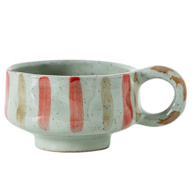 Hand-Painted Retro Graffiti Ceramic Coffee Cups Handmade Rough Pottery Cup Red