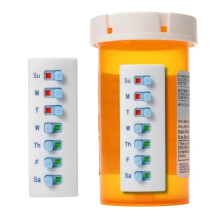2pcs Pill Reminder for Meds Bottles, Arthritis-Friendly Pill Tracker with Anti-Slide Design, Reusable Medication Tracker