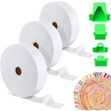 Fabric Roll Batting Strips with Tube Maker, 3 Rolls 150 Yards Total, 2 1/4 Inch Cotton Blend Quilt Batting for Rugs, DIY