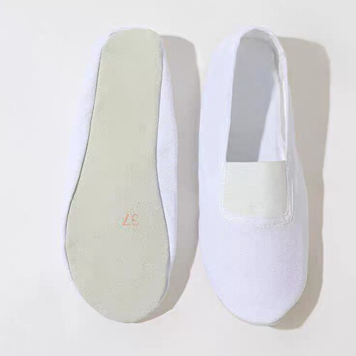Comfortable White Canvas Dance Shoes With Nonslip-White 34 2