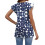 Women's  Blouses, with Ruffle Sleeves, Spring-Sky Blue M 5