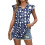 Women's  Blouses, with Ruffle Sleeves, Spring-Navy Blue XL 6