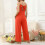 Women Jumpsuits Casual Sleeveless Spaghetti Strap Boho-Black S 4