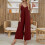 Women Jumpsuits Casual Sleeveless Spaghetti Strap Boho-Black S 6