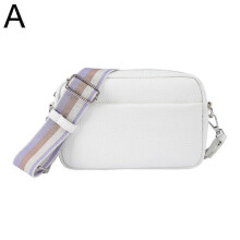 (White) Fashion Small Premium PU Bag Strap Square Bag Crossbody Shoulder Letter Leather Versatile Professional Women