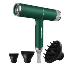 (Green) Professional Hair Dryer Fast Drying Ionic Hairdryer with Diffuser Home