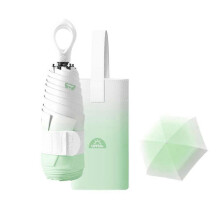 (Green) Sleek 6 Classic Umbrellas Bones Protection Capsule Exceptional Gradient Sun Mini Compact User-friendly Umbrella