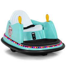 Coche de choque para niños de 6 V con control remoto y rotación de 360 grados, verde