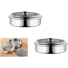 Metal Zampirone dørspiralholder Sandeltræ røgelsesholder Røgelsesbrænder spiralholder Bærbar mygholder i rustfri