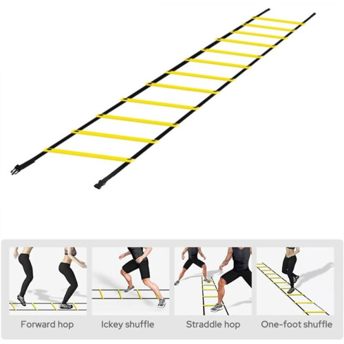 Agility-Leiter, 12 Meter, 24 Segmente, mit Tragetasche, Fußballtrainingsseil-Leiter-Set 1