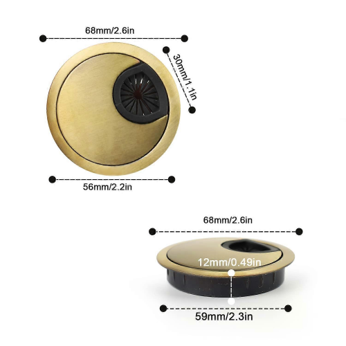 τεμάχια Noble Cable Pass 60 mm | Κάλυμμα οπής καλωδίου για γραφεία, γραφεία και πάγκ 2