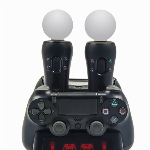 4 in 1 Controller Charging Dock Station Stand for  PS4 PSVR VR Move Quad Charger for PS MOVE Controller 1