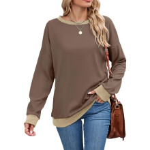 Übergroßes Damen-Sweatshirt mit Rundhalsausschnitt,-braun M