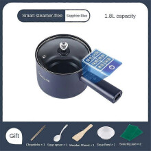 (Blue 220V Smart UK) Multifunction Electric Cooking Machine 1.8L Electric Hot Pot Soup Porridge Cooking Machine Non-stick
