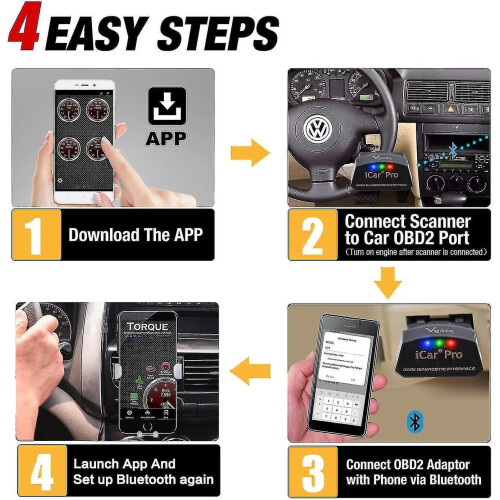 Vgate iCar Pro Bluetooth 4.0 (BLE) OBD2-foutcodelezer OBDII-codescanner Autocontrolelampje_M 2