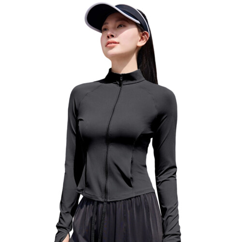 Sun Protective Outerwear Tear Resistant-Stand collar black M