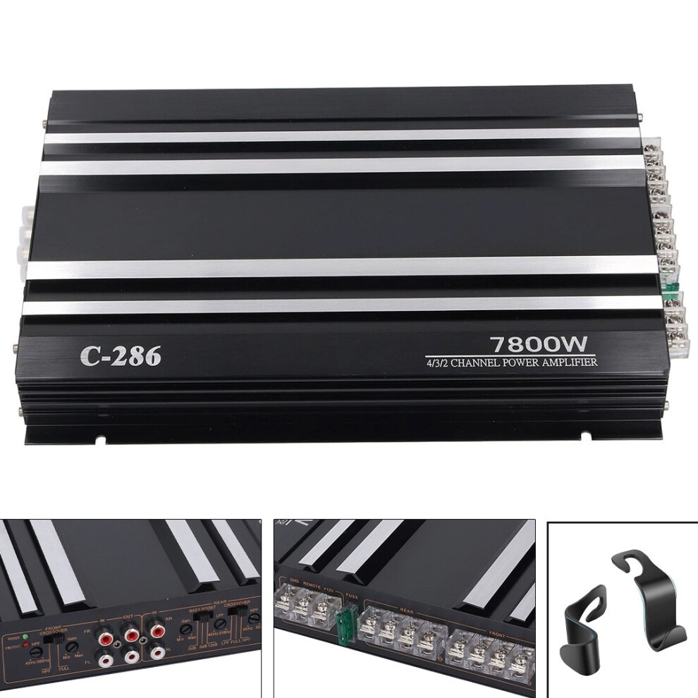 4 Channel Ab Class Car Amplifier 7800W Stereo Audio Amp For Subwoofers Speakers 45839863