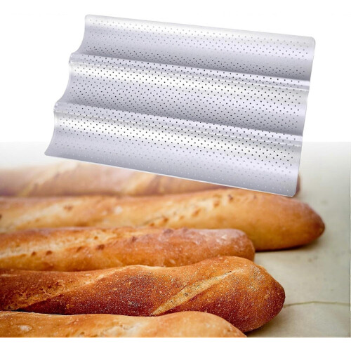 Premium baguette bageform til hjemmekøkkenet, 3 riste_M 2