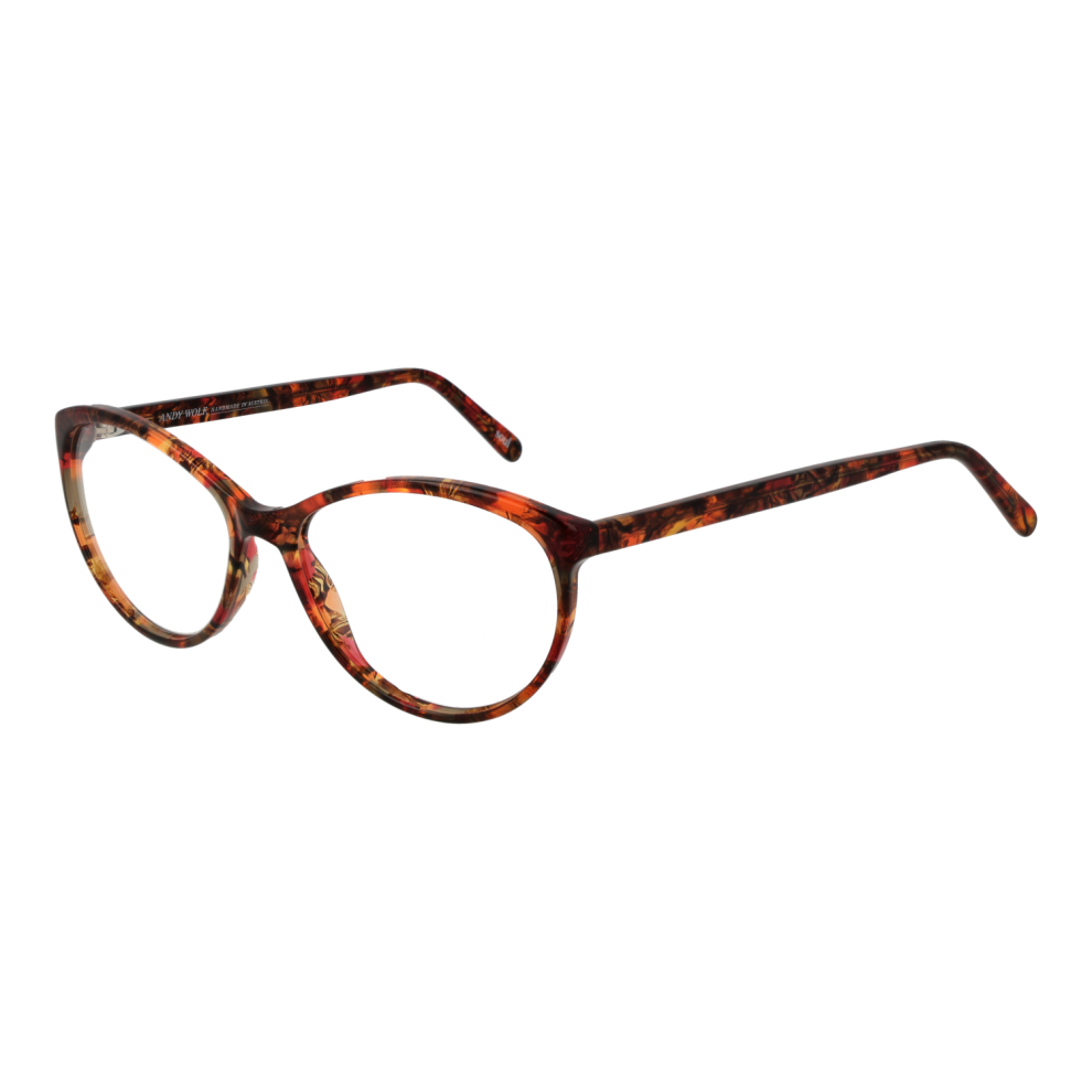 Andy Wolf , Glasses, Unisex, Brown, One Size, Stylish Cat Eye Optical Frames With Case - Image 3