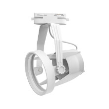 Soporte para foco de riel, ajustable, E27 PAR30, compatible con uso comercial y doméstico, blanco.