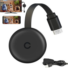 Adaptador HDMI inalámbrico, adaptador HDMI inalámbrico de 2,4/5 GHz, dongle Miracast 4K, receptor de pantalla WiFi para TV Stick/Android/
