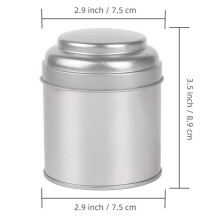 BoîTe à Thé 18 PièCes avec Doubles Couvercles Hermétiques, BoîTe en Fer Blanc et Petites BoîTes de Cuisine Rondes pour le Thé (Argent)
