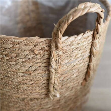 Nordic Handmade Straw Woven Flower Pot Basket for Plants and Laundry Storage