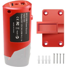 M12 Battery Adapter with Type-C Port and  12V Outlet,Power Source Replacement for  12V Battery Adapter
