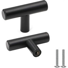 Pomelli per mobili, 10 pezzi in acciaio inossidabile nero, maniglie per ante di armadi, pomelli vintage per cassetti con viti per comò_M