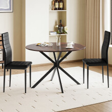 Foldable Round Dining Table and 2 Chairs Set