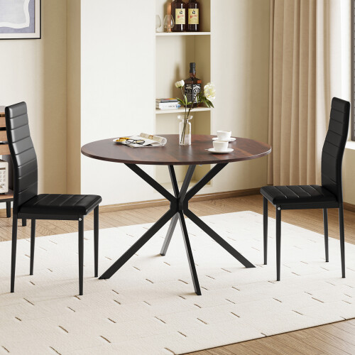 Joolihome Foldable Round Dining Table and 2 Chairs Set