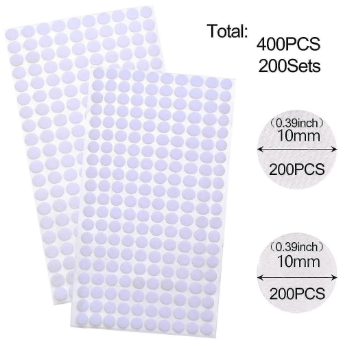 400pcs Self Adhesive Dots,200 Pairs Hook And Loop Self,10mm Hook And Loop Dots Double Sided Sticky Pads,loop Self Adhesive Dots Tapes W 1