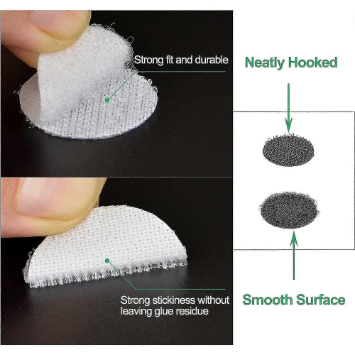400pcs Self Adhesive Dots,200 Pairs Hook And Loop Self,10mm Hook And Loop Dots Double Sided Sticky Pads,loop Self Adhesive Dots Tapes W 2