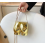 Borsa a tracolla da donna, borsa da sera con tracolla, colore oro 2
