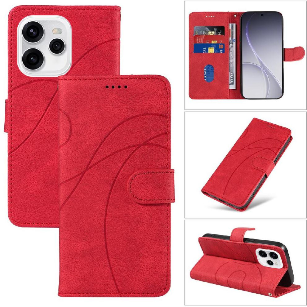 () Flip Case For Oppo Reno 15 Skin Feel Leather And Frosted Tpu Curved Pressure Line Card Slots And Kickstand Function 764563363827