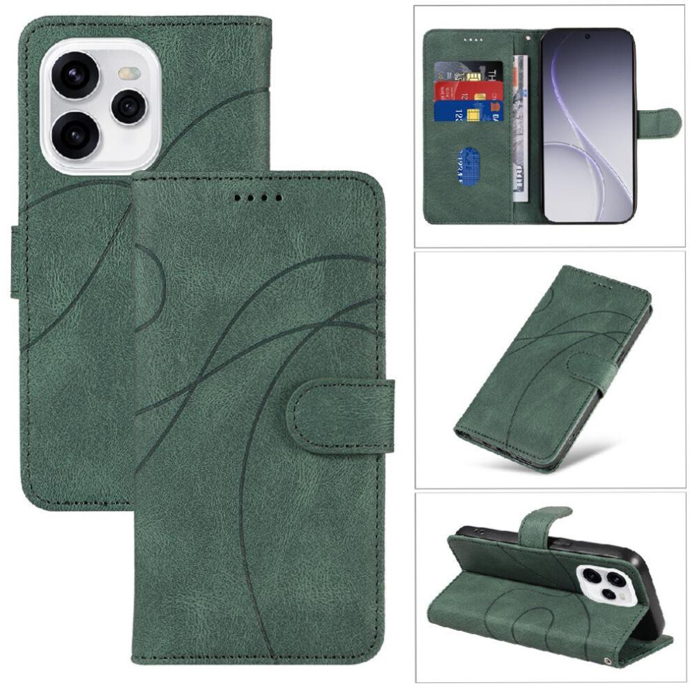 Flip Case For Oppo Reno 15 Skin Feel Leather And Frosted Tpu Curved Pressure Line Card Slots And Kickstand Function 764563363803