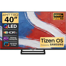 Antteq 40 inch Smart TV, FHD QLED TV Central Stand Design Tizen OS Television with AppleTV+ Netflix Freeview Gaming Hub