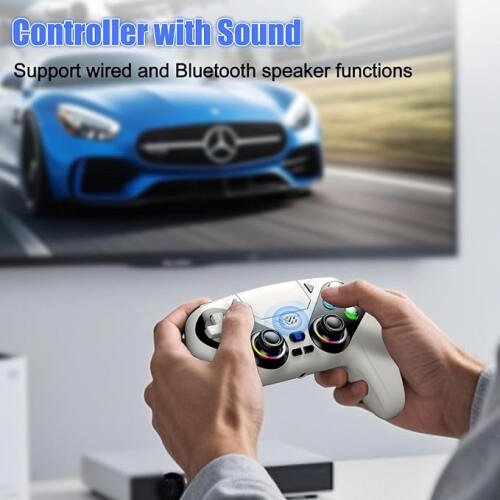 Gamrombo RGB Wireless Controller for PS5/Pro/Slim & PCs, Bluetooth Gamepad with Back Buttons, Touchpad, Macro, Turbo, Dual Vibration, 6-Axis Sensor 2
