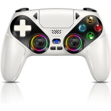 Gamrombo RGB Wireless Controller for PS5/Pro/Slim & PCs, Bluetooth Gamepad with Back Buttons, Touchpad, Macro, Turbo, Dual Vibration, 6-Axis Sensor