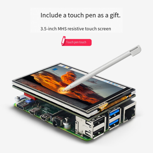 3.5 Inch Touch Screen for Raspberry Pi 5 480x320 TFT LCD SPI Interface 50 FPS TFT Display Module for RPi 4B 3B+ 3B Zero 2