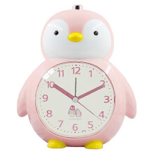 Kinderwecker mit Pinguin-Nachtlicht, Schlummerfunktion, batteriebetrieben, mit Musik und Akkordtönen, geräuschloser Wecker ohne Ticken