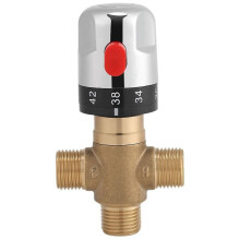 Thermostatisches Mischventil aus massivem Messing G1/2 für Duschsystem, Wassertemperaturregelung, Rohr, Waschbecken T_M