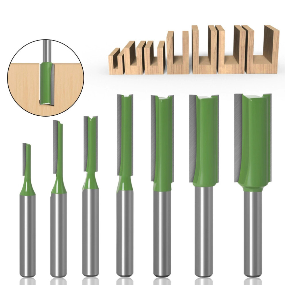 7Pcs Router Bit Set 6Mm Shank Straight Cutter Woodworking Router Bits 5005258903306